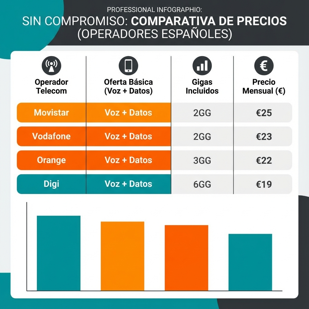 Comparativa de precios de ofertas sin permanencia